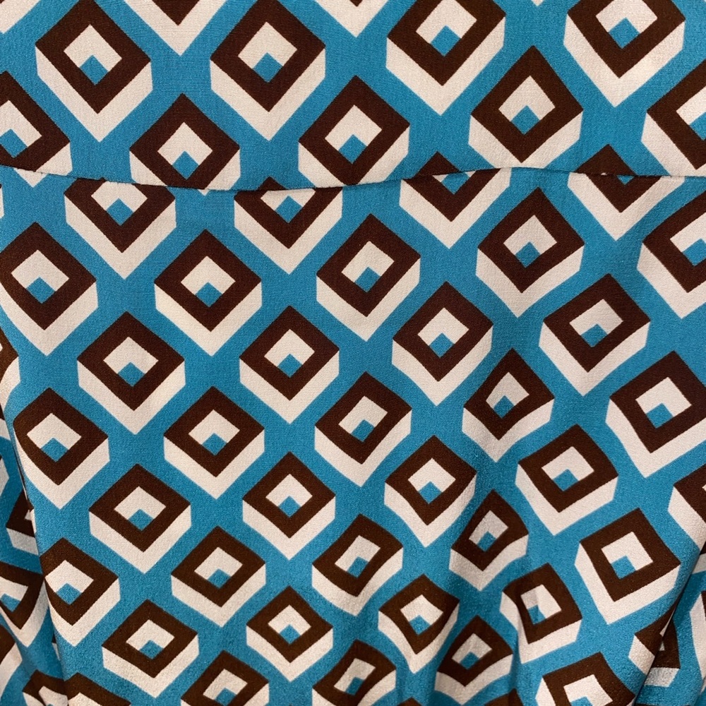 Diane Von Furstenberg Jumpsuit in Diamond Squares Coastal Size 14 - Picture 3 of 5